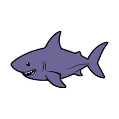 Obraz premium Cute Cartoon Shark Illustration