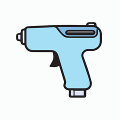 Obraz premium Cute light blue hot glue gun illustration
