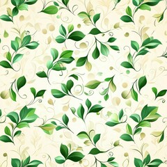Fototapeta premium Seamless Green Leaves Pattern.