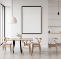 Modern Dining Room with Blank Art (2)