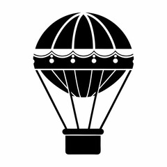 Fototapeta premium Minimalist Hot Air Balloon Vector Icon for Travel Graphics.