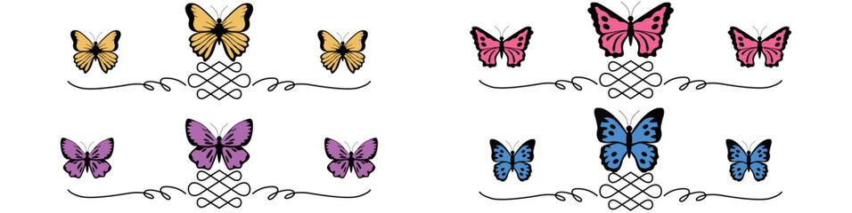 editable beautiful butterfly with swirls vector, perfect for elegant designs, decorations, and artistic projects. Ideal for nature, beauty, and ornamental themes