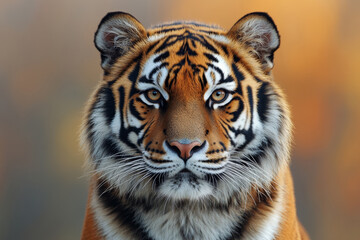 Obraz premium Majestic tiger with striking orange fur and bold black stripes
