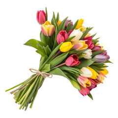 Obraz premium Bright and colorful tulip bouquet for spring celebrations and gifting