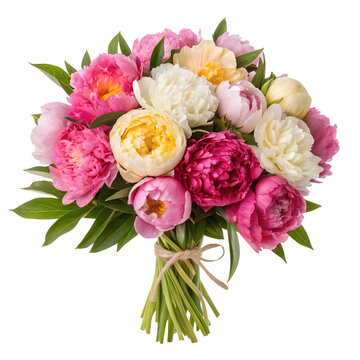 Vibrant peony bouquet showcasing a blend of pink and white hues