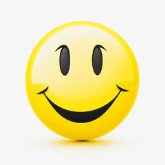 Illustration of a bright yellow smiley face large eyes