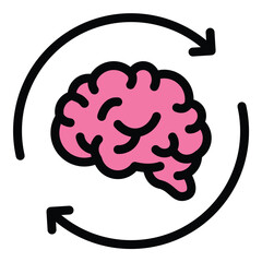 Behavior icon in flat line style representing actions habits and social interactions ideal for psychology education and analysis concepts.