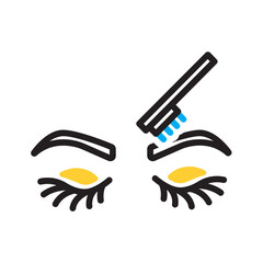 Vector multi color icon for Eyebrow