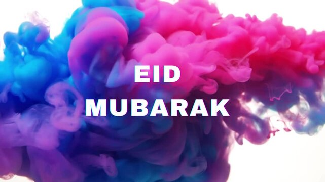 Happy ied mubarak text animation gold color eid mubarak greeting card