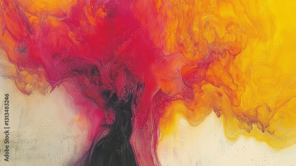 Aufkleber fiery abstract background with vibrant colors of red orange and yellow creating a dynamic and energe