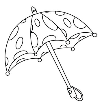 recommend clip art: Cute cartoon hand drawn vector umbrella coloring page.