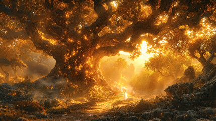 The Glowing Golden Tree of Magic