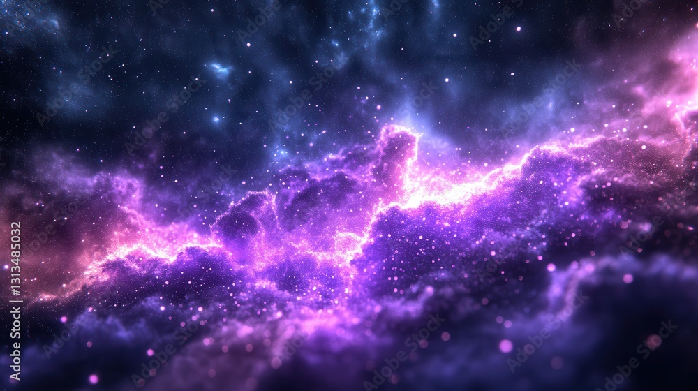 Poster cosmic explosion of color outer space digital artwork nebula environment wide-angle view galactic be