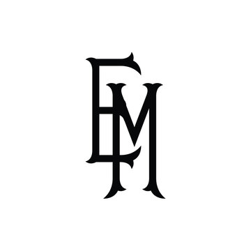 EM monogram logo design letter text name symbol monochrome logotype alphabet character simple logo