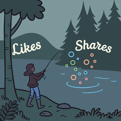 social media monochromatic doodles