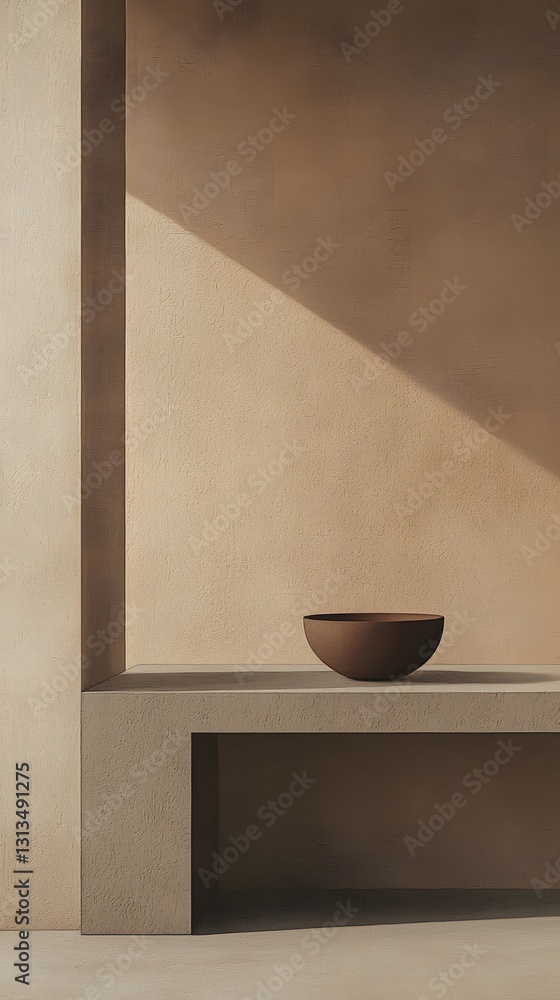 Poster elegant and minimalist vase placed on a table with copy space for artistic expression and realistic 