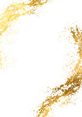 Pieces flakes of golden flakes shimmer, gold foil on vertical png transparent background. Abstract shiny gold glitter png design element. Premium design,wedding,vip cover template,grand opening,flyer.