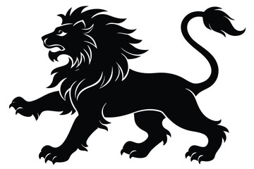 Obraz premium heraldic lions rampant silhouettes