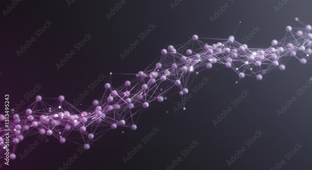 Aufkleber abstract network structure with connected spheres and lines design