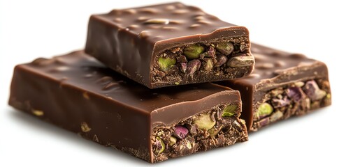 Indulge in Delicious Chocolate Bar Filled with Nuts and Crunchy Texture