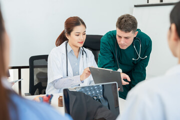 doctor talking to patient in hospital