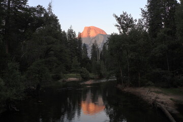 Half Dome reflections in the Merced River, Yosemite National Park, California
