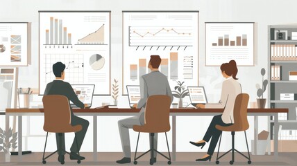 Indoor of meeting room in office for teamwork of business. Conference place designed atmosphere for management strategy or successful company. Businessman workplace for commercial governance. AIG53.