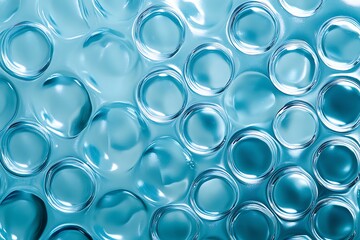 Abstract Blue Glass Circles Pattern