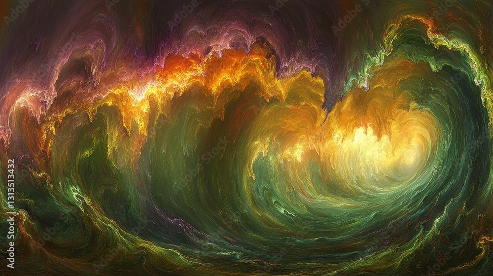 Aufkleber abstract dynamic wave creation digital render fiery colors luminous effect surreal background elemen