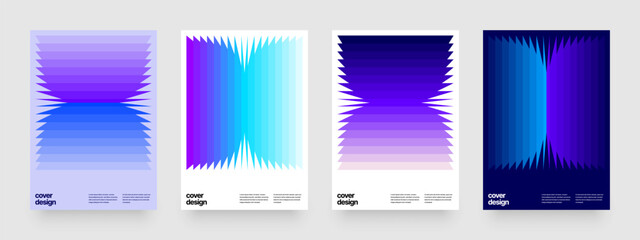 Template with blended shapes texture for events, companies or business. Ribbed colorful gradient for flyer, poster, cover, banner or background. 
