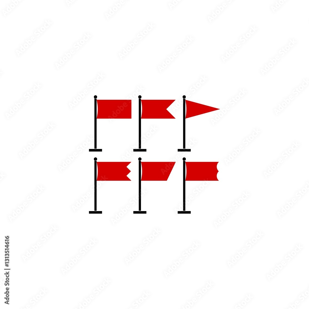 Poster set of simple flag icons isolated on white background