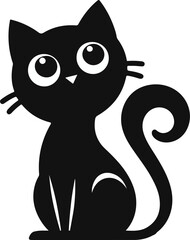 Simple cat vector silhouettes