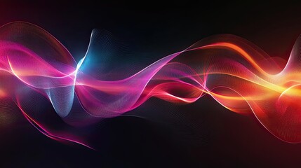 abstract digital waveforms background, lights depicting modern technology background, generate AI
