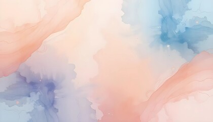 Soft pastel abstract background with organic textures, mimicking hand-painted watercolor strokes. Warm peach, sky blue, and lavender blend for an artistic feel.
