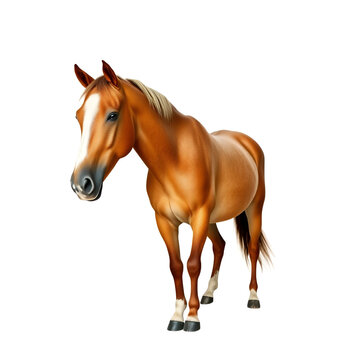 brown horse standing white background clip art preview