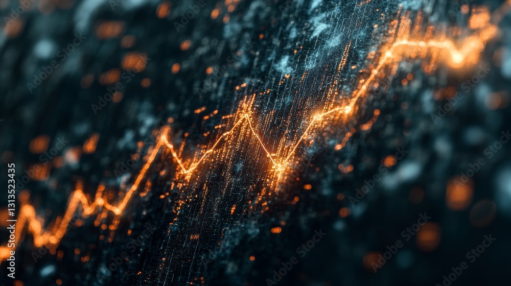 Poster abstract electrical current pulse with glowing fractal energy for high resolution technology innovat