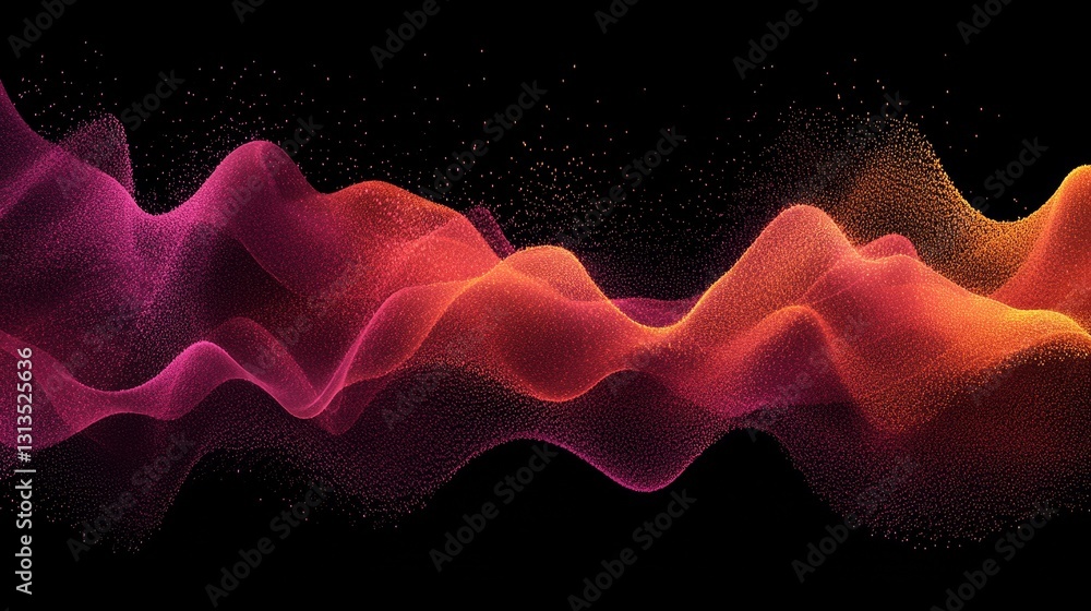 Poster vibrant particle wave background modern glowing digital abstraction dynamic energy colorful data str