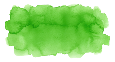 Bright green watercolor stain isolated on white background
