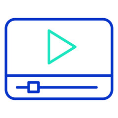 Media player outline dual color icon