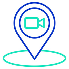 Map outline dual color icon