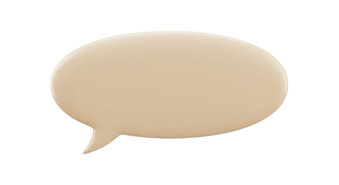 Beige speech bubble graphic isolated PNG with Transparent Background
