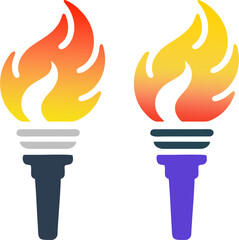 Torch Fire Symbol Representing Warmth, Power, and Light in a Unique and Striking Vector Illustration