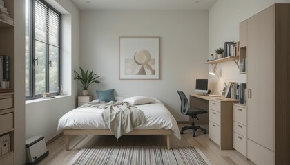 Cozy Modern Bedroom with Minimalist Decor and Natural Light