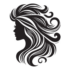 woman hair silhouettes vector illustration