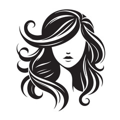 woman hair silhouettes vector illustration