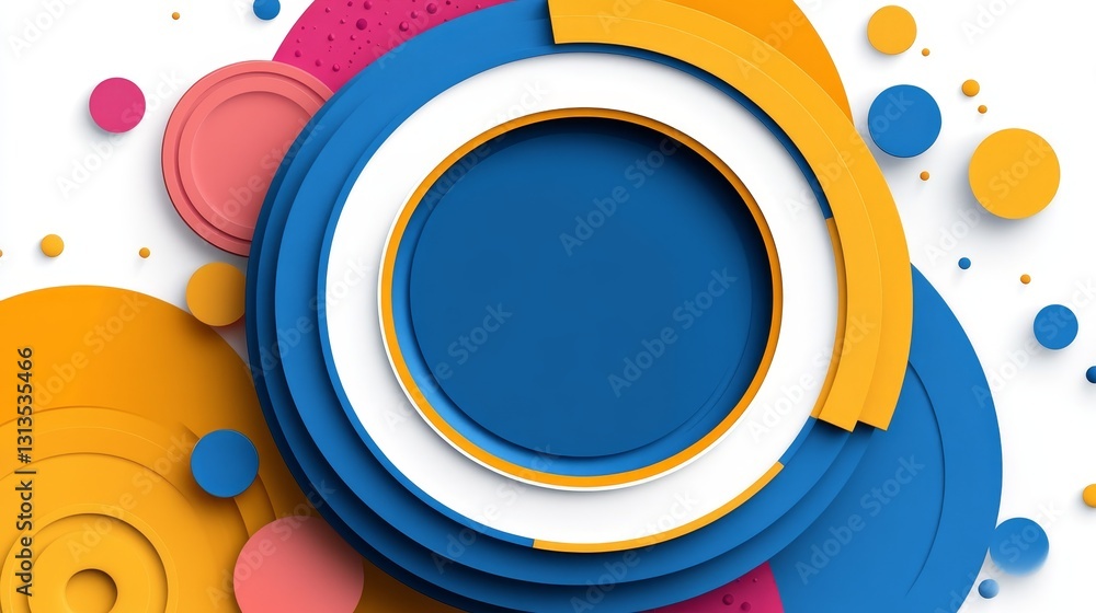 Poster vibrant abstract background with layered circles in modern pastel colors ideal for graphic design el