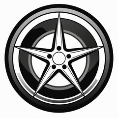 Obraz premium compass on black background