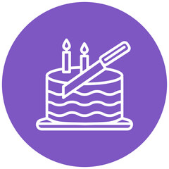 Birthday Cake Slicer Vector Icon