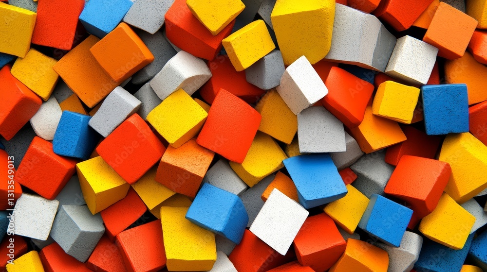 Poster dynamic abstract background featuring colorful cubes creating a vibrant mosaic pattern perfect for m