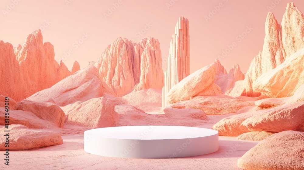 Poster abstract desert product display podium